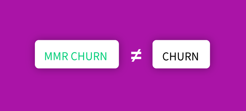 Imagem que ilustra a diferença entre MMR Churn e Churn. 