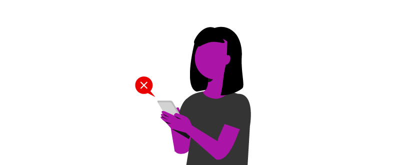 Ilustração de uma mulher segurando um celular, com um ícone vermelho com um x, insinuando um cancelamento sendo realizado.

Churn Rate
